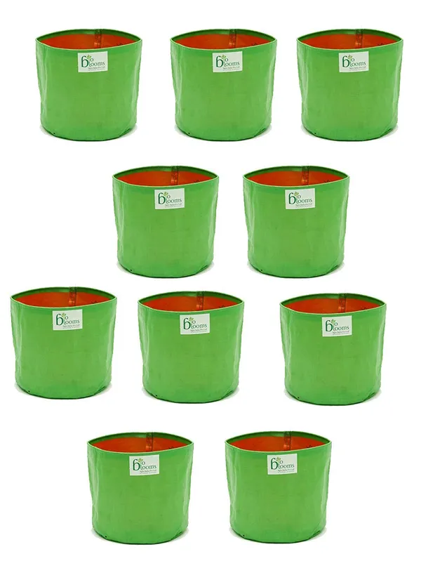 Green_12X12Inch_Hdpe_Plant_Grow_Bags_For_Terrace_Gardening_Pack_Of_10_Outdoor_Use