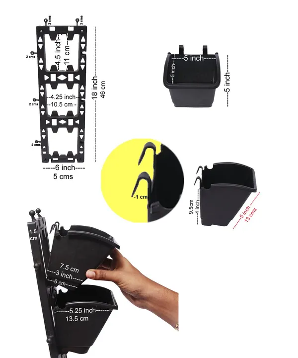 Black_M2_Model_Vertical_Wall_Hanging_Garden_Pots_8_Panel24_Pots_Outdoor_Use_Indoor