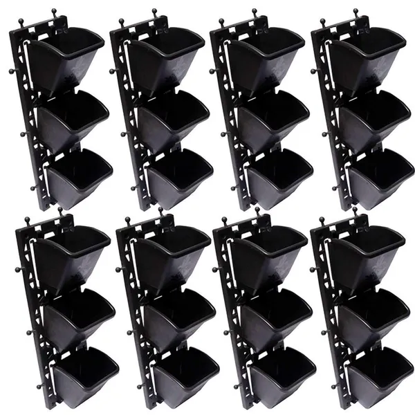 Black_M2_Model_Vertical_Wall_Hanging_Garden_Pots_8_Panel24_Pots_Outdoor_Use_Indoor