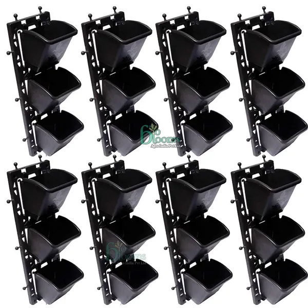 Black_Vertical_Wall_Hanging_Garden_Pots_16_Panel48_Pots_Outdoor_Use_Indoor