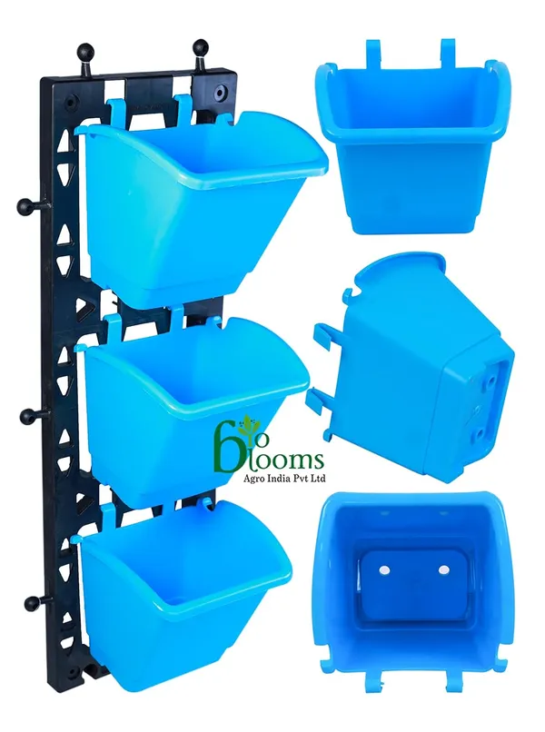 Blue_Vertical_Wall_Hanging_Garden_Pots_50_Pots_Blue_Outdoor_Use_Indoor