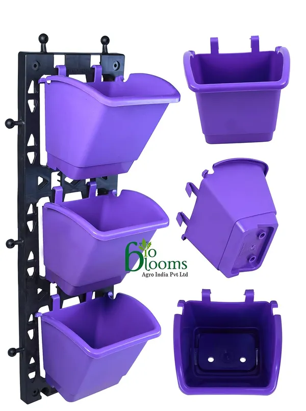 Purple_Vertical_Wall_Hanging_Garden_Pots_50_Pots_Purple_Outdoor_Use_Indoor