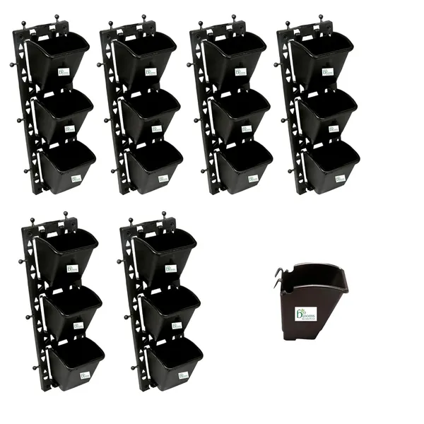 Black_Vertical_Wall_Hanging_Garden_Pots_6_Panel_18_Pots_Outdoor_Use_Indoor