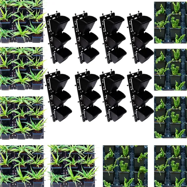 Black_Vertical_Wall_Hanging_Garden_Pots_6_Panel_18_Pots_Outdoor_Use_Indoor