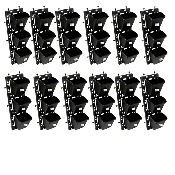 Black_Vertical_Wall_Hanging_Garden_Pots_12_Panel_36_Pots_Outdoor_Use_Indoor