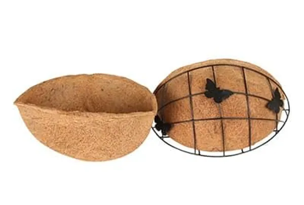Coir_Basket_Wall_Hanger_12_Inch_Half_Liner_With_Butterfly_Basket_2_Pieces