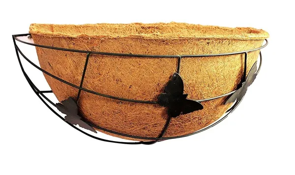 Coir_Basket_Wall_Hanger_12_Inch_Half_Liner_With_Butterfly_Basket_2_Pieces