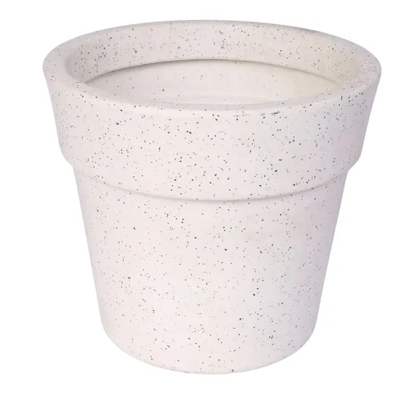 White_Maxi_Planter_Roto_Mould_Speckled_Garden_Planter_Pot_With_Drainage_Saucer_Round_Tape_Design_Indoor_Outdoor_Use_Pack_Of_1_10_Inch