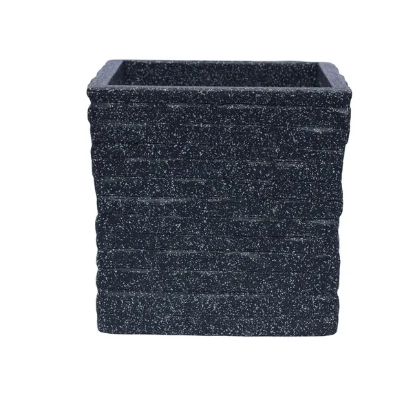 Black_Coral_Planter_Roto_Mould_Decorative_Speckled_Square_Planter_Text_Garden_Pot_With_Ridged_Design_Indoor_Outdoor_Container_10.5_Inch