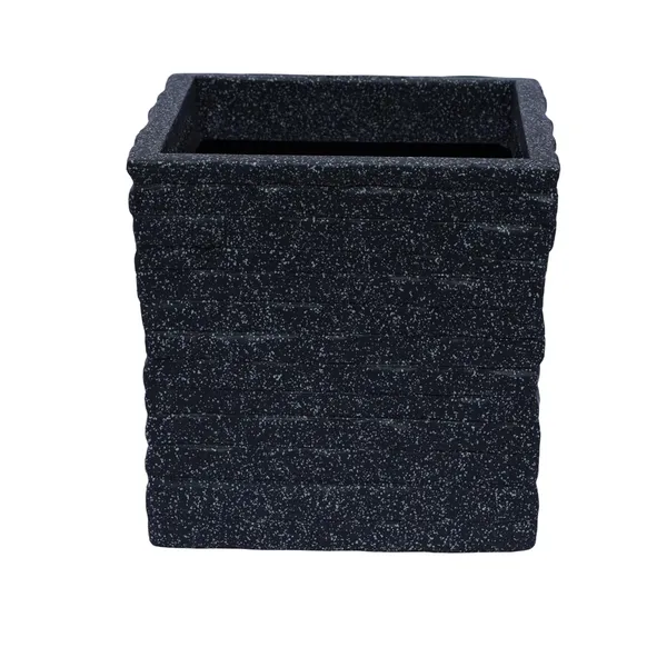 Black_Coral_Planter_Roto_Mould_Decorative_Speckled_Square_Planter_Text_Garden_Pot_With_Ridged_Design_Indoor_Outdoor_Container_10.5_Inch