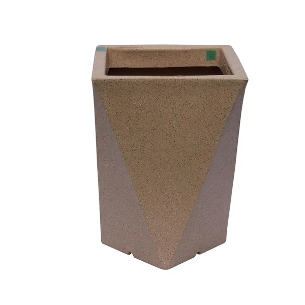 Black_Audi_Planter_Roto_Mould_Modern_Geometric_Planter_With_Saucer_Text_Speckled_Indoor_Outdoor_Garden_Pot_Contemporary_Tape_Design_Sandstone_14_Inch