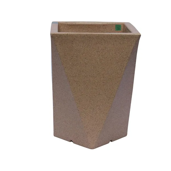 Black_Audi_Planter_Roto_Mould_Modern_Geometric_Planter_With_Saucer_Text_Speckled_Indoor_Outdoor_Garden_Pot_Contemporary_Tape_Design_Sandstone_14_Inch