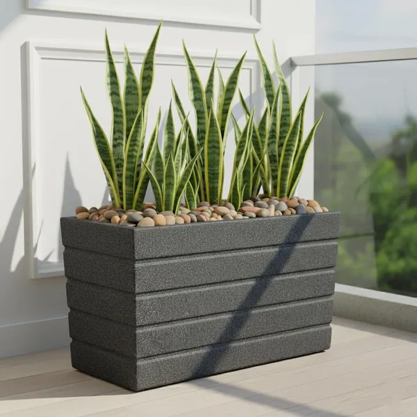 Black_Nishan_Planter_Roto_Mould_Decorative_Rectangular_Garden_Planter_Speckled_Resin_Modern_Ridged_Design_Outdoor_Indoor_Flower_Pot_24_Inch