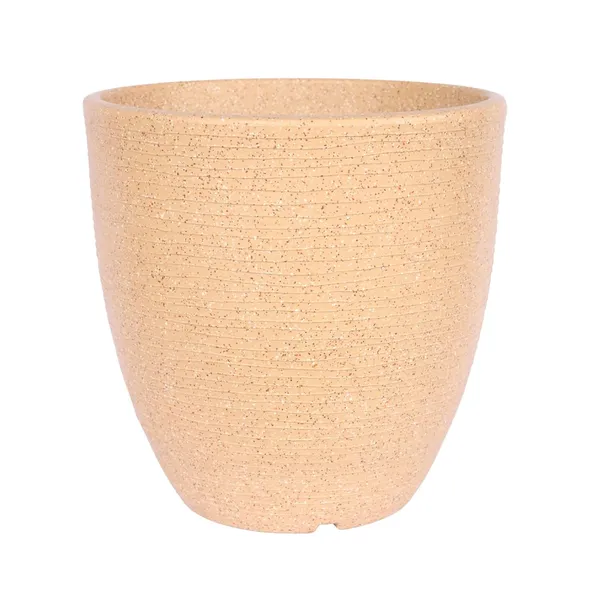 Brown_Houston_Planter_Roto_Mould_Text_Planter_With_Drainage_Tray_Speckled_Pattern_Modern_Tape_Design_Indoor_Outdoor_Garden_Use_Sandstone_14.5_Inch