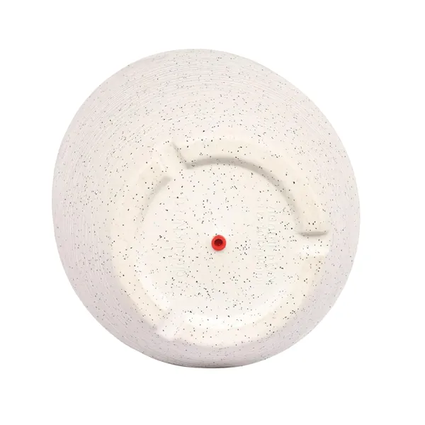 White_Houston_Planter_Roto_Mould_Text_Planter_With_Drainage_Tray_Speckled_Pattern_Modern_Tape_Design_Indoor_Outdoor_Garden_Use_14.5_Inch