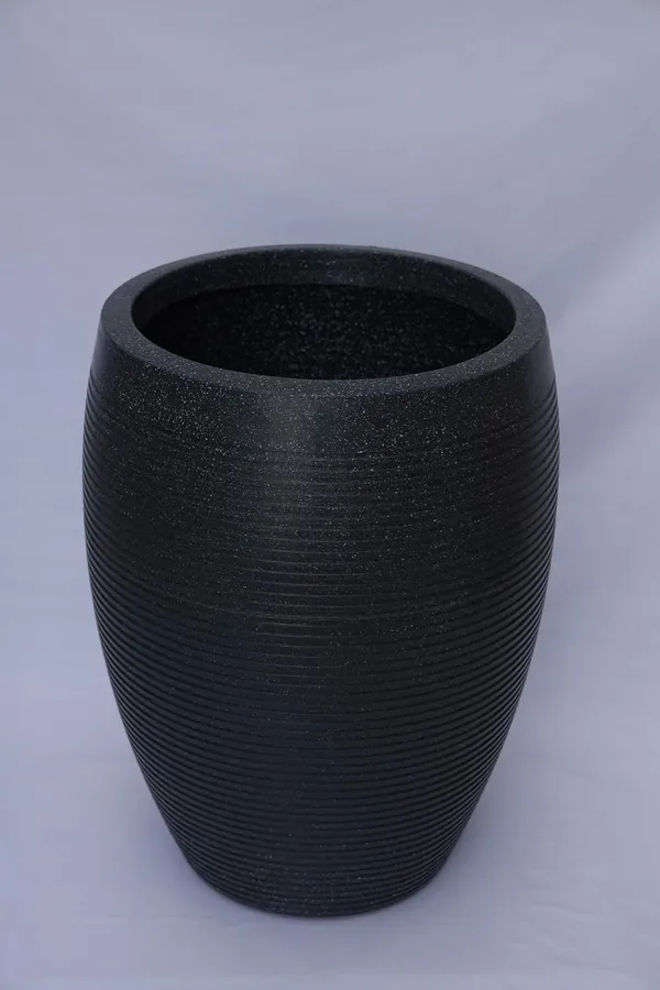 Black_Vetro_Vase_Roto_Mould_Decorative_Plastic_Planter_Pots_Ribbed_Design_Round_Indoor_Outdoor_Garden_Use_Pack_Of_1_25_Inch