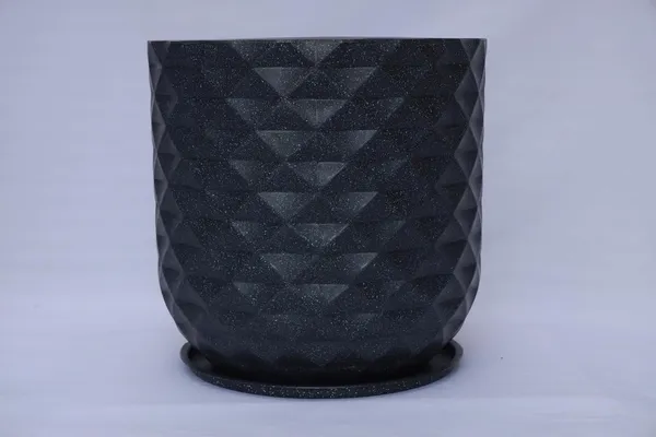 Black_Grandeur_Roto_Mould_Decorative_Planter_Pot_With_Diamond_Pattern_Garden_Container_Indoor_Outdoor_Pack_Of_1_16_Inch