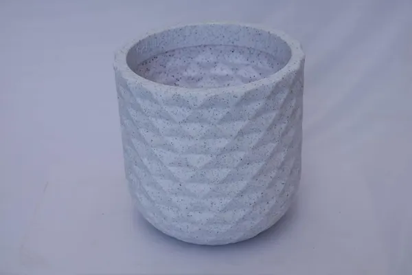 White_Grandeur_Roto_Mould_Decorative_Planter_Pot_With_Diamond_Pattern_Garden_Container_Indoor_Outdoor_Pack_Of_1_16_Inch