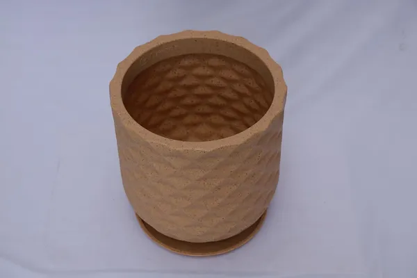 Multicolour_Grandeur_Roto_Mould_Decorative_Planter_Pot_With_Diamond_Pattern_Garden_Container_Indoor_Outdoor_Pack_Of_1_Biege_16_Inch