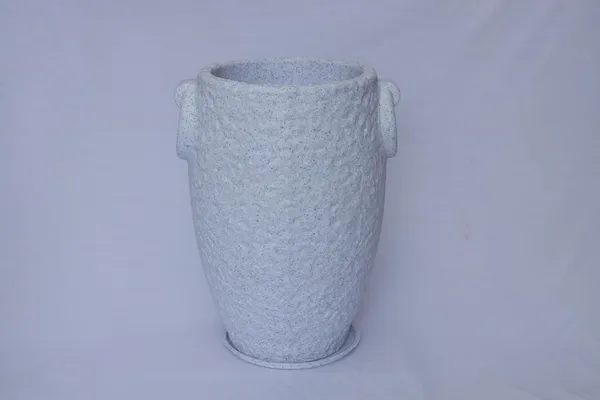 White_Prachin_Stambh_Rotomolded_Garden_Planter_Pot_Text_Finish_Outdoor_Indoor_Use_24_Inch