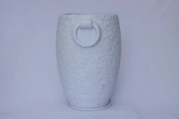 White_Prachin_Stambh_Rotomolded_Garden_Planter_Pot_Text_Finish_Outdoor_Indoor_Use_24_Inch