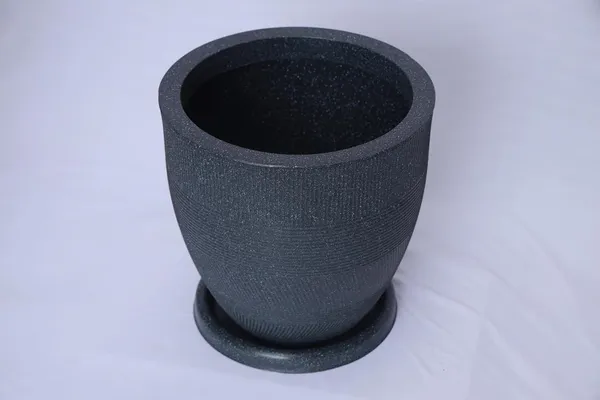 Black_Linear_Planters_Modern_Decorative_Garden_Planter_Pot_With_Saucer_Text_Design_15_Inch