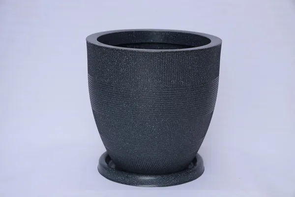 Black_Linear_Planters_Modern_Decorative_Garden_Planter_Pot_With_Saucer_Text_Design_15_Inch