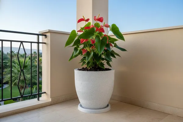 White_Linear_Planters_Modern_Decorative_Garden_Planter_Pot_With_Saucer_Text_Design_15_Inch