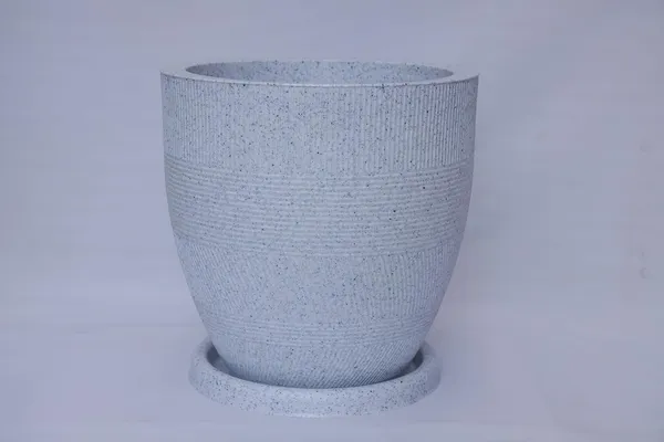 White_Linear_Planters_Modern_Decorative_Garden_Planter_Pot_With_Saucer_Text_Design_15_Inch