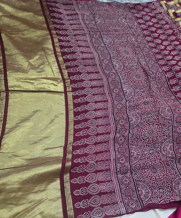 Maroon_And_Wine_Cotton_Model_Silk_Saree_For_Women_(Pack_Of_2)