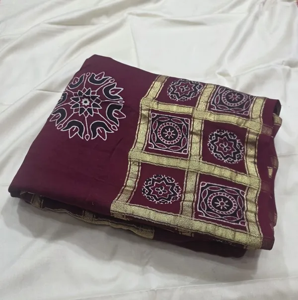 Maroon_And_Wine_Cotton_Model_Silk_Saree_For_Women_(Pack_Of_2)