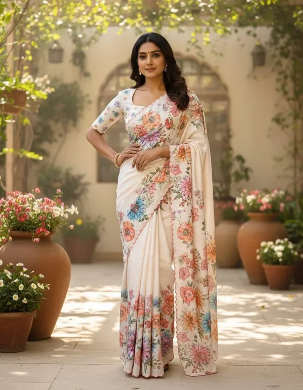 White_Cotton_Premium_Fancy_Saree_For_Women