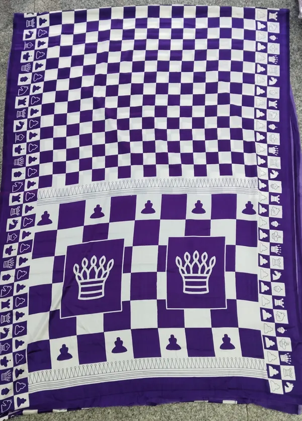 Violet_And_White_Cotton_Italian_Satin_Crep_Saree_For_Women