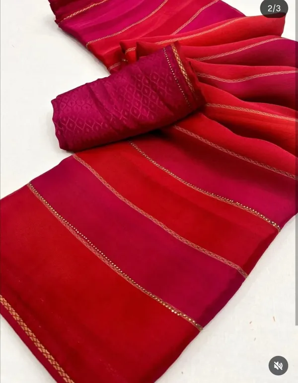 Red_Cotton_George,_Fancy_Saree_For_Women