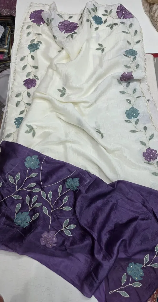 White_Cotton_Premium_Fancy_Saree_For_Women