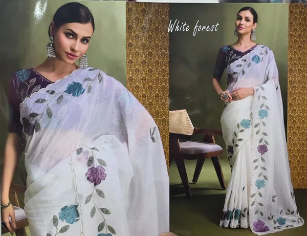White_Cotton_Premium_Fancy_Saree_For_Women