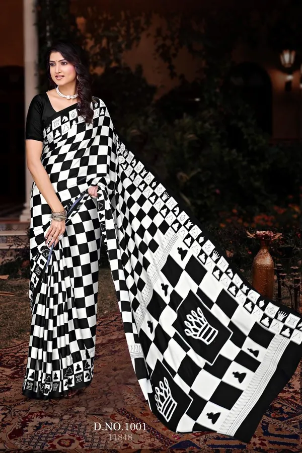 Black_And_White_Cotton_Italian_Satin_Crepe_Saree_For_Women
