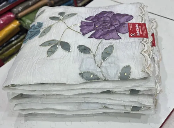 White_Cotton_Premium_Fancy_Saree_For_Women