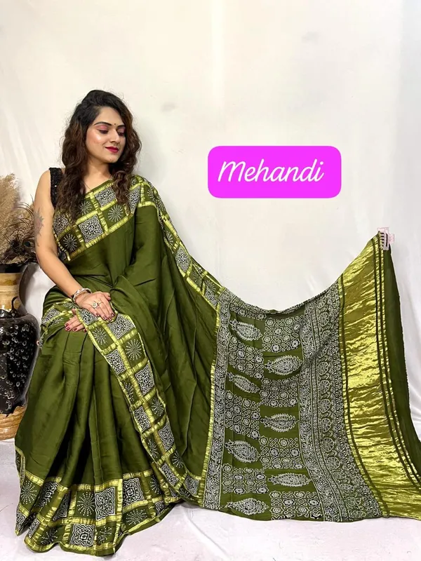 Olive_Cotton_Modern_Silk_Saree_For_Women