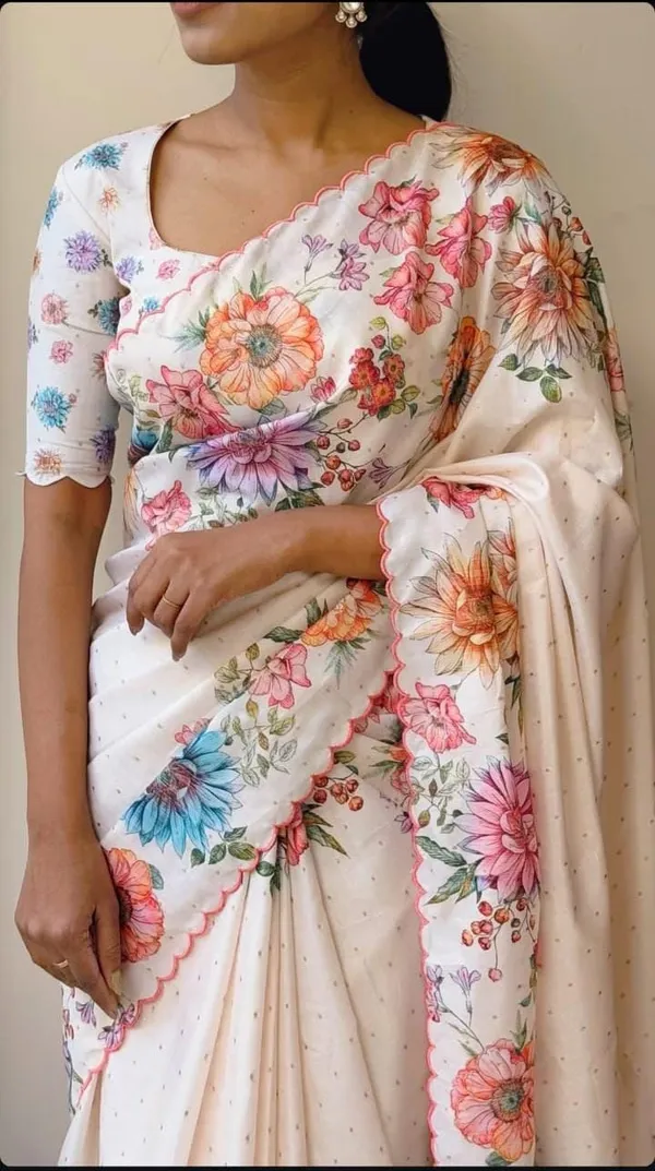 White_Cotton_Premium_Fancy_Saree_For_Women