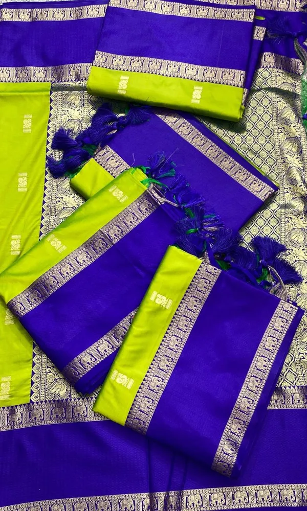 Blue_And_Green_And_Red_Patni_And_Cotton_George_Fancy_Saree_For_Women_(Pack_Of_2)