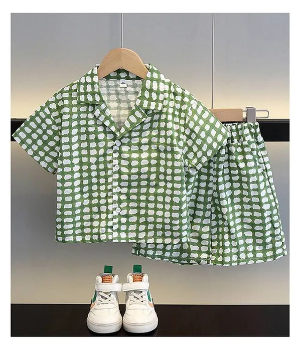 Green_Rayon_Premium_&_Elegant_Short_Set_For_Kids