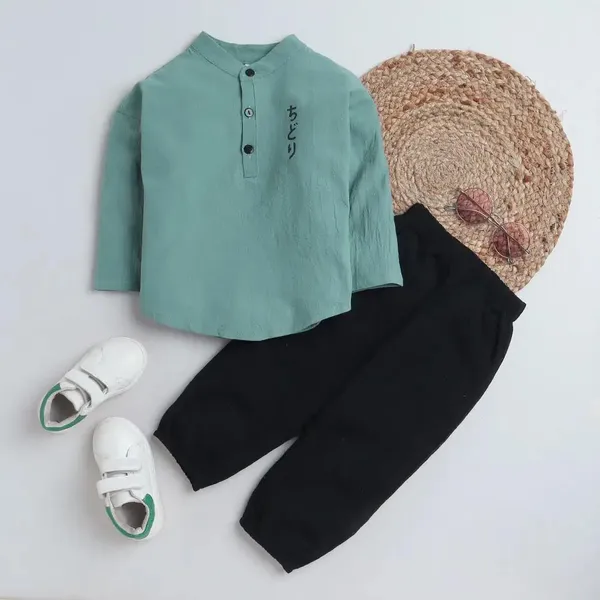 Green_&_Black_Rayon_Premium_&_Elegant_Co-Ord_Set_For_Kids