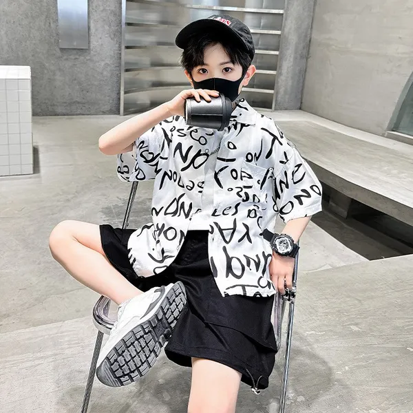 White_&_Black_Rayon_Premium_&_Elegant_Co-Ord_Set_For_Kids