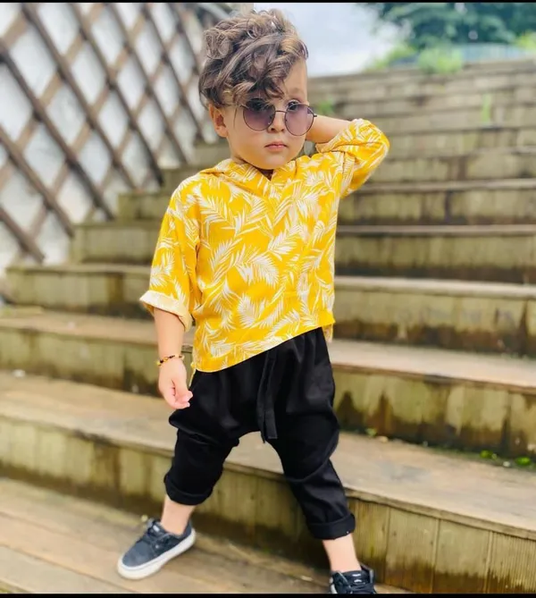 Yellow_&_Black_Rayon_Premium_&_Elegant_Co-Ord_Set_For_Kids