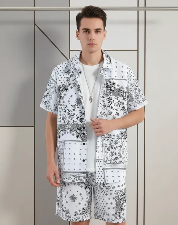 White_&_Black_Lycra_Premium_&_Elegant_Co-Ord_Set_For_Men