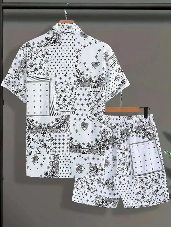 White_Lycra_Blend_Printed_Regular_Night_Suit_Set_For_Men