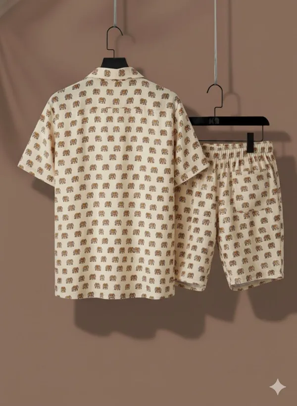 Beige_Satin_Printed_Casual_Regular_Co-Ords_Set_For_Men