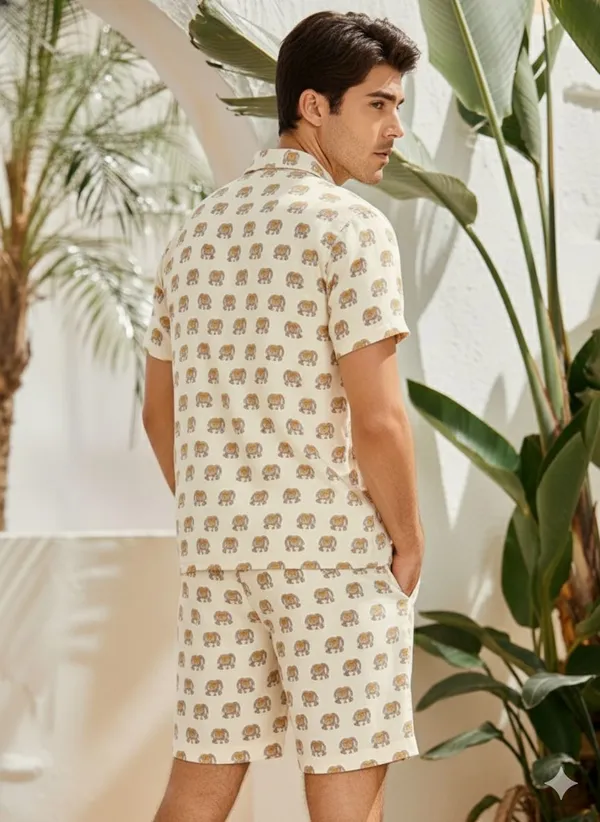 Orange_Polyester_Printed_Casual_Regular_Co-Ords_Set_For_Men