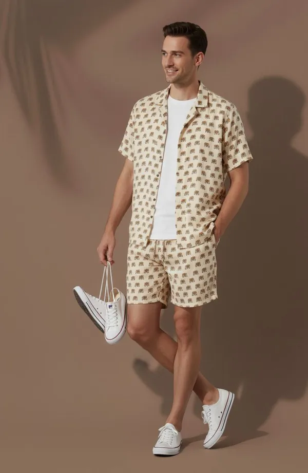 Orange_Polyester_Printed_Casual_Regular_Co-Ords_Set_For_Men